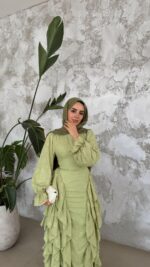 Işıl Elbise - Çağla Yeşili - Görsel 2