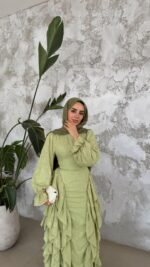 Işıl Elbise - Çağla Yeşili - Görsel 2