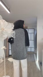 Bağlamalı Parlak Hırka - Gri - Görsel 3