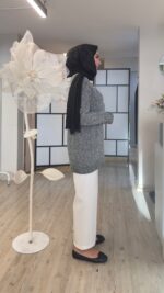 Bağlamalı Parlak Hırka - Gri - Görsel 4