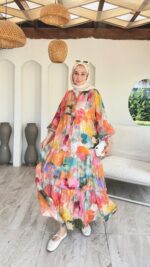 Lora Elbise - Turuncu