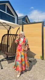 Lora Elbise - Turuncu - Görsel 7