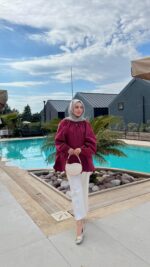 Aya Gömlek - Bordo - Görsel 3