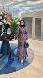 Otantik Pamuk Saten Elbise - Bordo