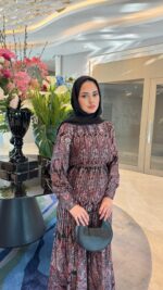 Otantik Pamuk Saten Elbise - Bordo - Görsel 4