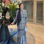 Otantik Pamuk Saten Elbise - Lacivert