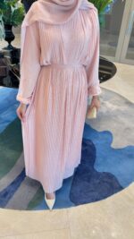 Beril Pileli Elbise - Toz Pembe - Görsel 2