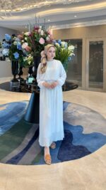 Beril Pileli Elbise - Beyaz - Görsel 3