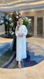 Beril Pileli Elbise - Beyaz - Görsel 3