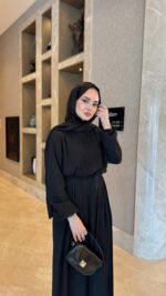 Beril Pileli Elbise - Siyah - Görsel 2