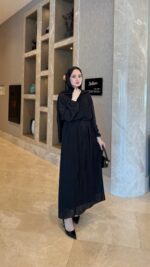 Beril Pileli Elbise - Siyah - Görsel 3