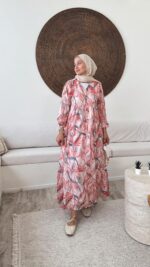 Esin Elbise - Toz Pembe - Görsel 5