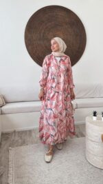 Esin Elbise - Toz Pembe - Görsel 5