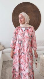 Esin Elbise - Toz Pembe - Görsel 6