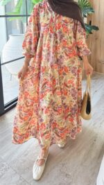 Çiçek Elbise - Nar Çiçeği - Görsel 3