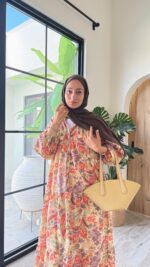 Çiçek Elbise - Nar Çiçeği - Görsel 4