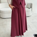 Kemerli Etekli Takım - Gül Kurusu