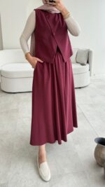 Kemerli Etekli Takım - Gül Kurusu