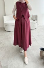 Kemerli Etekli Takım - Gül Kurusu - Görsel 2