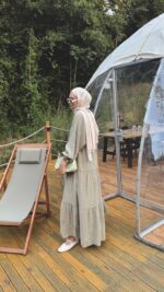 Alin Tensel Elbise - Haki - Görsel 3