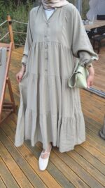 Alin Tensel Elbise - Haki - Görsel 4