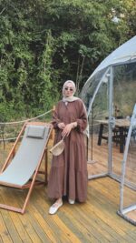 Alin Tensel Elbise - Kahverengi