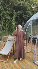 Alin Tensel Elbise - Kahverengi - Görsel 6