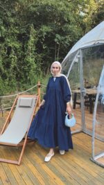 Alin Tensel Elbise - Lacivert