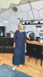 Alin Tensel Elbise - Lacivert - Görsel 5