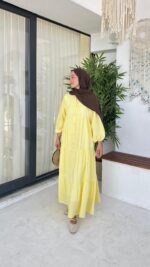 Alin Tensel Elbise - Sarı - Görsel 2