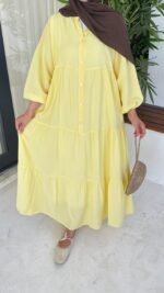 Alin Tensel Elbise - Sarı - Görsel 3