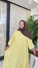 Alin Tensel Elbise - Sarı - Görsel 4