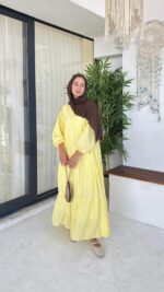 Alin Tensel Elbise - Sarı - Görsel 8