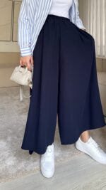 Etekli Pantolon - Lacivert - Görsel 2