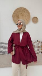 Alia Kimono - Bordo - Görsel 2