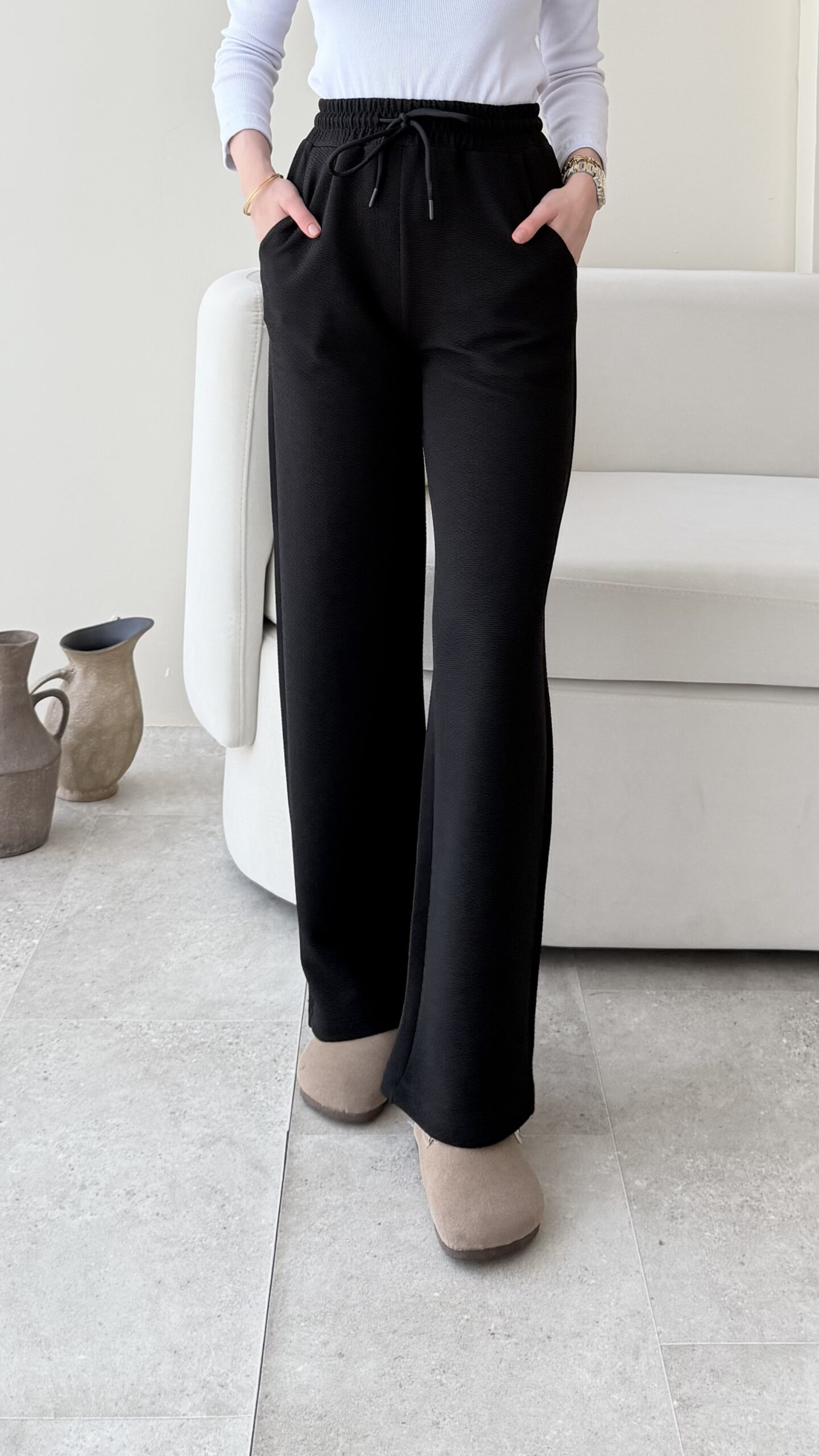 1762119952_0_6907d11045c4b.jpg Urya Bol Kesim Pantalon - Siyah - Görsel 1