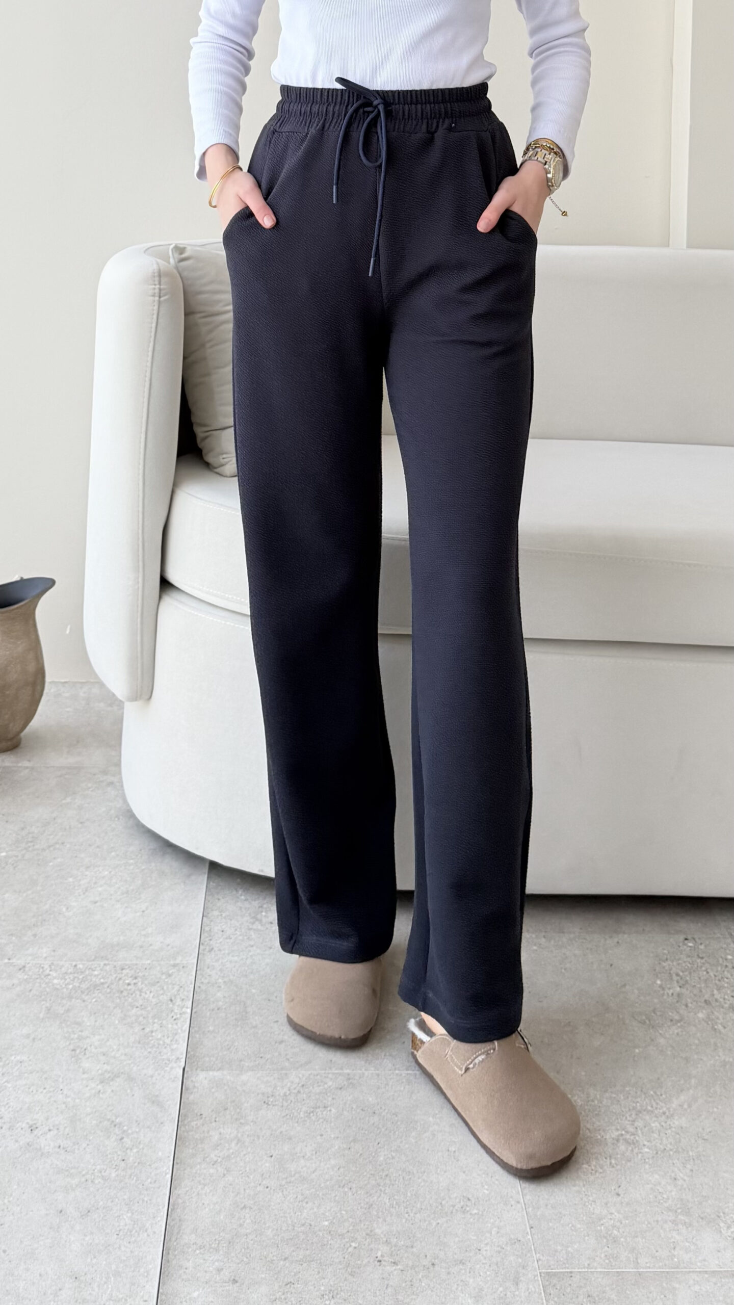 1762120056_0_6907d17837e8e.jpg Urya Bol Kesim Pantalon - Lacivert - Görsel 1