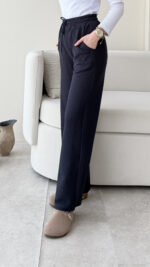 Urya Bol Kesim Pantalon - Lacivert - Görsel 3