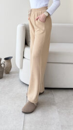 Urya Bol Kesim Pantalon - Bej - Görsel 3