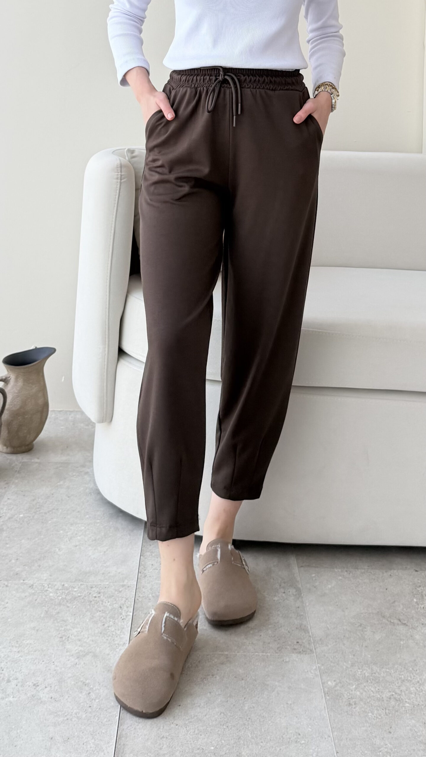 1762121083_0_6907d57ba1061.jpg Melin Pensli Oyşo Pantalon - Acı Kahve - Görsel 1