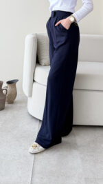 Tera Palazzo Pantalon - Lacivert - Görsel 3