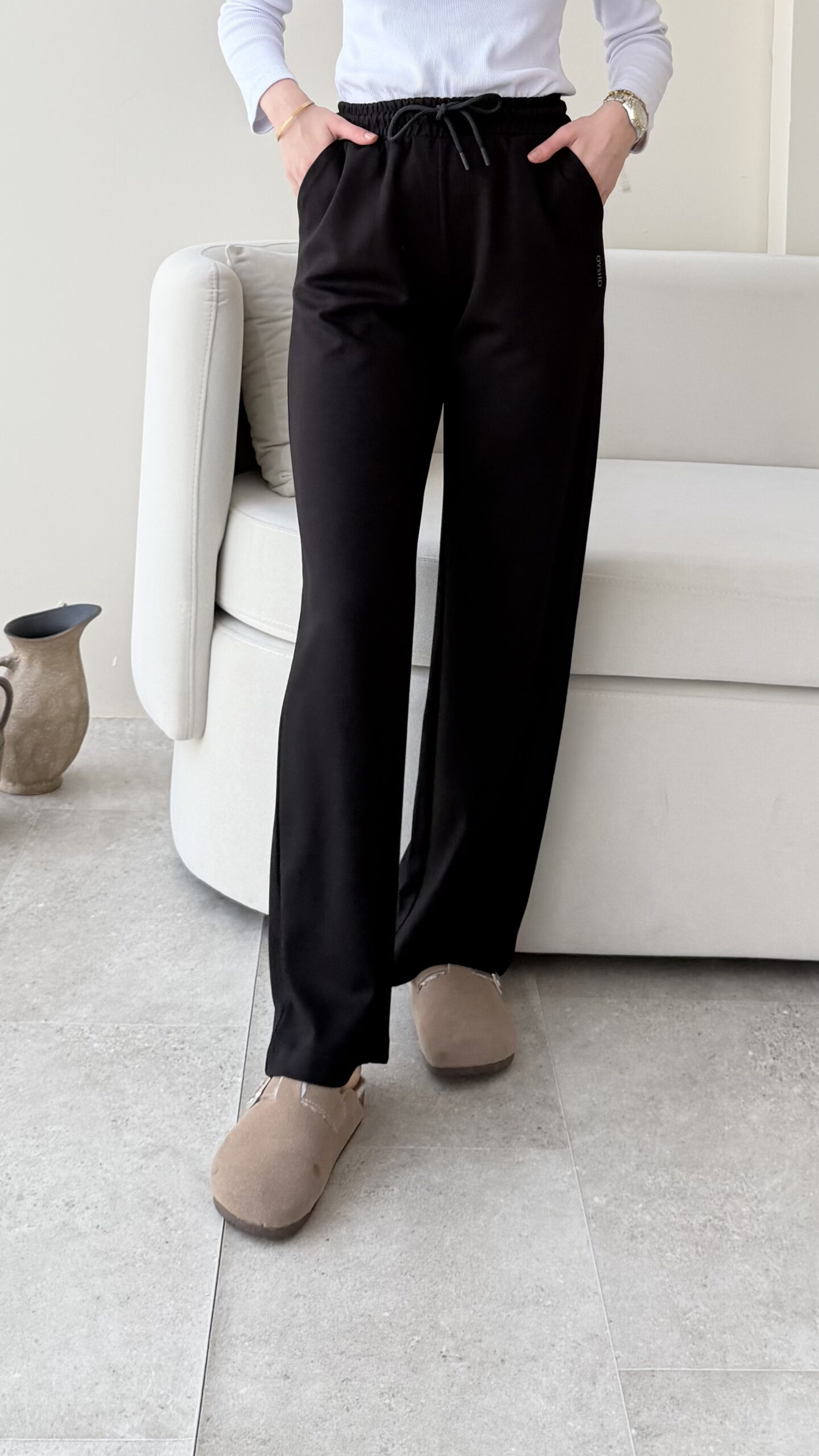 1762121903_0_6907d8afbde40.jpg Neri Bol Paça Oyşo Pantalon - Siyah - Görsel 1