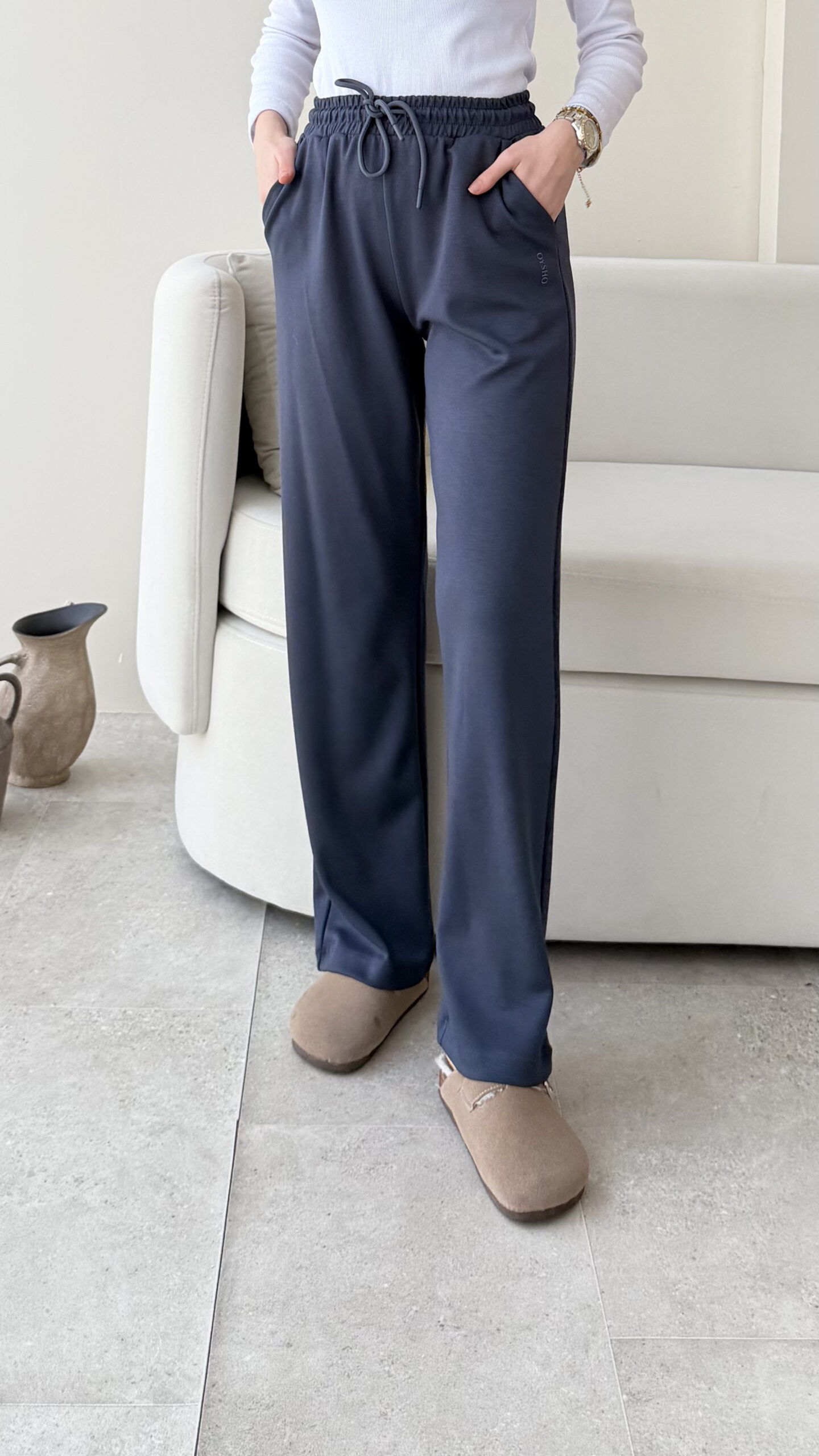 1762121995_0_6907d90b3565b.jpg Neri Bol Paça Oyşo Pantalon - Mavi - Görsel 1