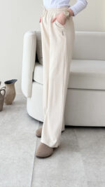 Neri Bol Paça Oyşo Pantalon - Bej - Görsel 3