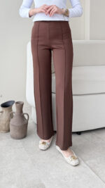 Mispa Çimalı Scuba Pantalon - Kahve - Görsel 2