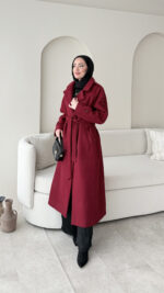 Olâ Kaşe Kaban - Bordo - Görsel 2