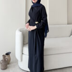 Sare Pileli Elbise - Lacivert