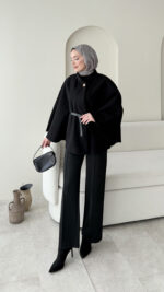 Fida Kaşe Panço - Siyah - Görsel 2