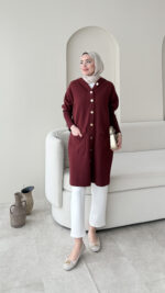 Misa Angora Hırka - Bordo