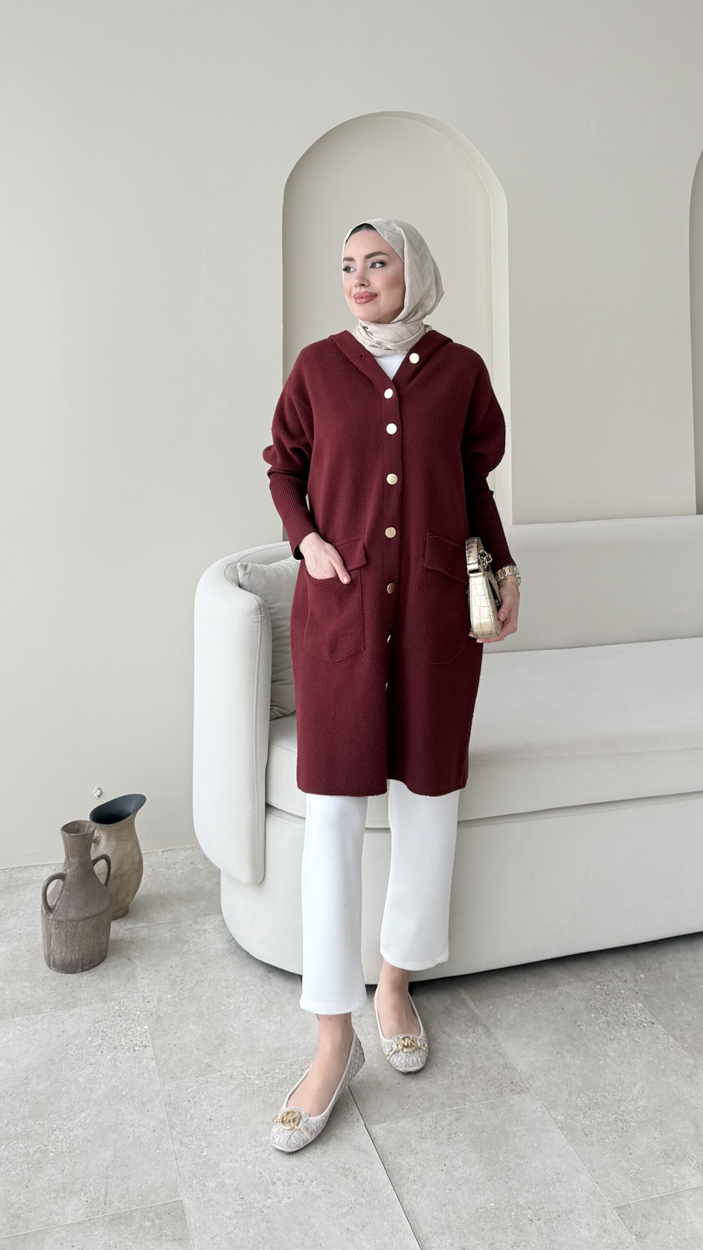 1762464108_0_690d116c86910.jpg Misa Angora Hırka - Bordo - Görsel 1